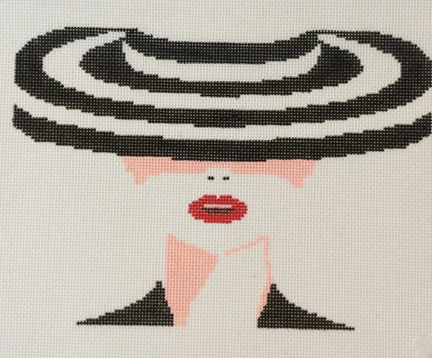 Lady in Black/White Hat