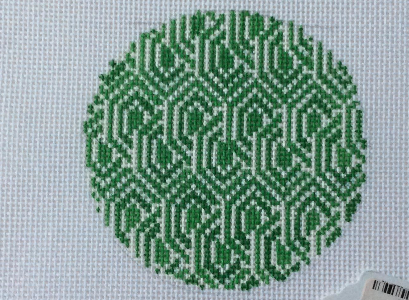 Green/ White Geometric Round