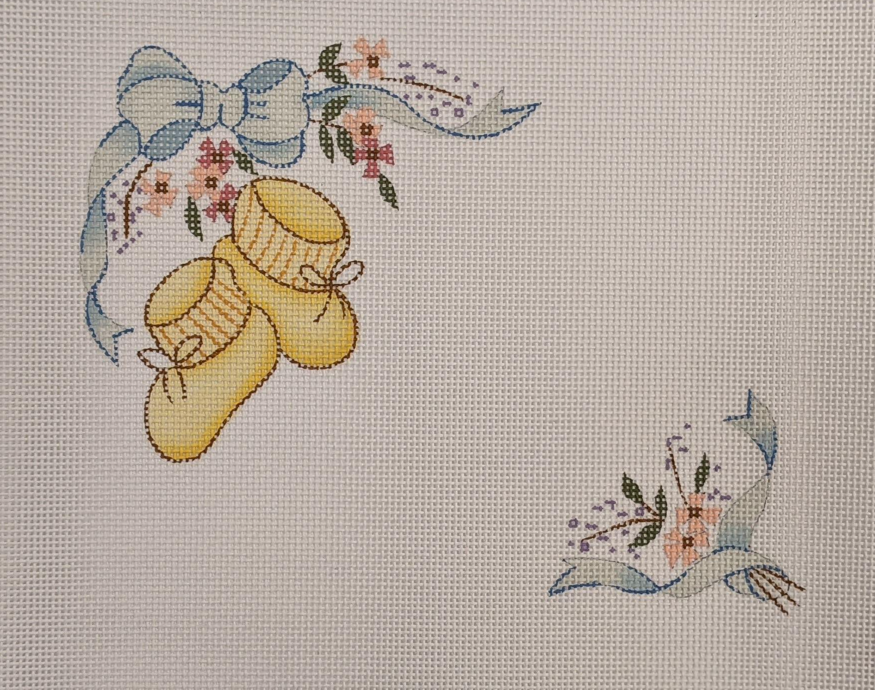 Booties/ Bow Birth Announcement